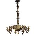 A Swedish Empire Style Cast Spelter and Brass Chandelier