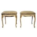 A Pair of Danish Lysberg  Hansen Parcel Gilt and Painted Stools
