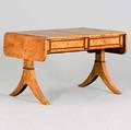 A Swedish Karl Johan Burled Birch DropLeaf Sofa Table