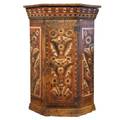A Swedish Allmoge Painted Hanging Corner Cupboard