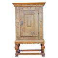 A Swedish Baroque Oak Side Cabinet on Stand