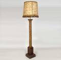 A Spanish Painted and Gilded Corinthian Column Floor Lamp