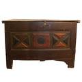 A Spanish Painted Chestnut and Oak Coffer