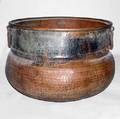 A Turkish Hammered Copper and Tinned Cauldron