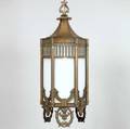 An American Neoclassical Bronze Hexagonal Hall Lantern