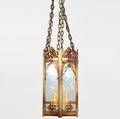An American Gothic Revival Brass Hexagonal Hall Lantern