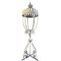 Large American Victorian Wrought Iron Exterior Light on Stand
