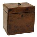 An English George III Burled Yew Tea Caddy