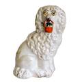 An English Victorian Staffordshire Pottery Poodle Dog