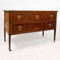 An English Edwardian Mahogany Marquetry Chest of Drawers