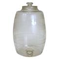 A Victorian Clear Blown and Etched Glass Novelty Wine Cask