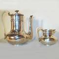 A Dutch 833 Silver Coffee Pot and Creamer