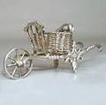 A Dutch Hendrik Preyer Miniature Silver Wheelbarrow Fish Cart