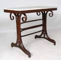 An Austrian Marble Top Mahogany Bentwood Console Table