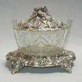An Austrian Silver and Cut Glass Butter Dish on Stand J Reiner