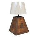 A Chinese Iron Wooden Grain Measure as a Table Lamp