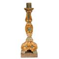An IndoPortuguese Baroque Painted Teak Candlestick