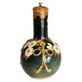 A Japanese Moriage Satsuma Earthenware Lidded Bottle