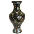 A Chinese Black Cloisonn Enamel Vase