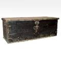 A Portuguese Iron Mounted Pine Coffer Trunk
