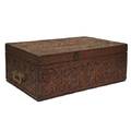An Indian Carved Teak Desk Box