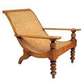 An Anglo Indian Caned Satinwood Planters Chair