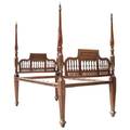 An Anglo Indian Brass Inlaid Rosewood Four Poster Bed