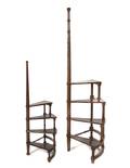 Two Sets of Mahogany Library Steps