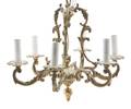 A Louis XV Style Gilt Brass SixLight Chandelier