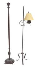 Two Cast and Wrought Metal Floor Lamps