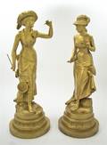 A Pair of Gilt Metal Figures