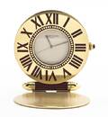 A Cartier Gilt Metal and Enameled Travel Clock