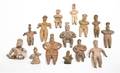 A Collection of Thirteen PreColumbian Style Pottery Effigy Figures