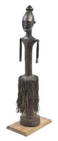 An African Wood and Metal Figure