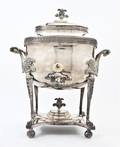 An English Silverplate Hot Water Kettle On Stand