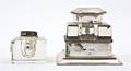 An English Silver and Glass Inkstand John Collard Vickery