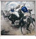 170 David Robinson Polo Players Oil on Canvas