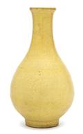 A Chinese Yellow Glazed Bottle Vase
