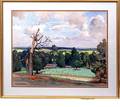 163 J Delbos Watercolor of Farm Landscape