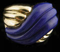 159 Ladies Electric Blue Lapis Lazuli Ring Size 6