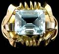 148 Ladies Aquamarine  18K Gold Ring