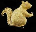 145 18K Diamond And Ruby Squirrel Brooch