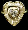 163 Ladies 18K Gold Diamond Heart Ring