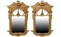 117 Pair Geo II Style Gilded Figural Mirrors