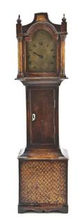 A George III Parquetry Diminutive Case Clock the works by William Camden