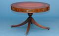 200 Antique Leather Top Mahogany Drum Table