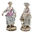 Two Meissen Porcelain Lace Figures