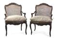 A Pair of Regence Walnut Fauteuils