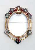 201 Victorian Gold Filled Pin w Pearls n Rubies