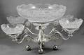 213 Silverplate and Cut Glass Epergne